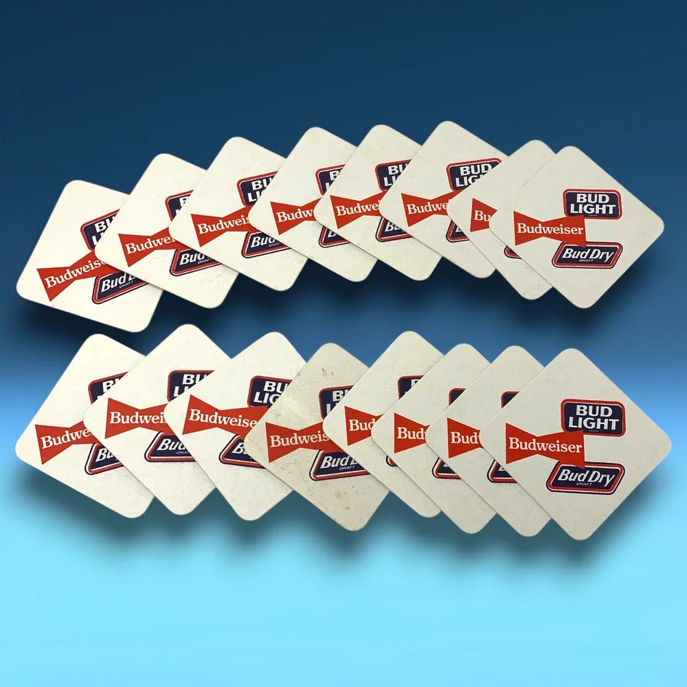 Lot 16 Vintage Budweiser Coasters 1980s Bar Beer Advertising Cardboard Promotion